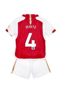 Arsenal Benjamin White #4 Jalkapallovaatteet Lasten Kotipeliasu 2023-24 Lyhythihainen (+ Lyhyet housut)